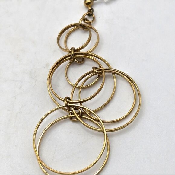 "5/$25" Mismatched Long Gold/Silver Cross/Circle Dangle Earrings - Picture 6 of 7